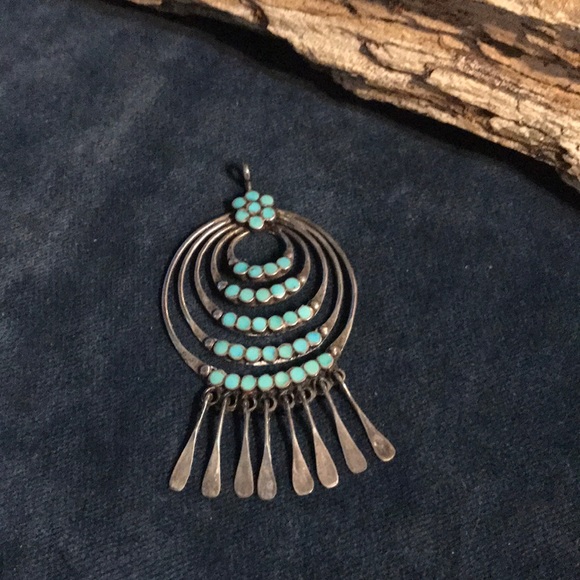 Jewelry - Zuni Turquoise and Sterling Silver Pendant